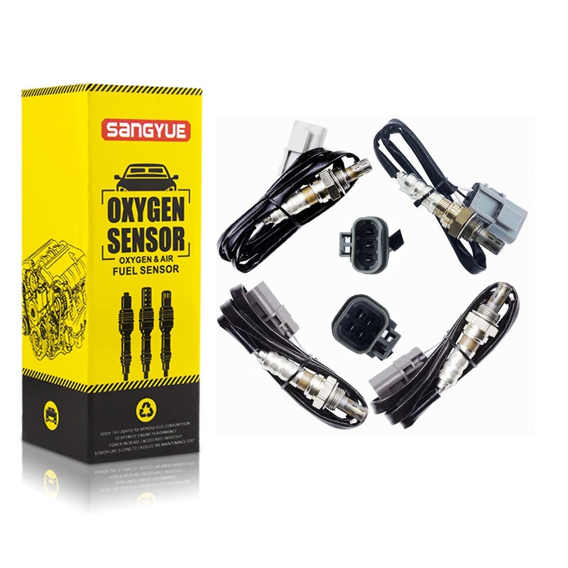 Sangyue Oxygen Sensor for Nissan Pathfinder 1996 1997 1998 1999 2000 3.3L Infiniti Qx4 1997 1998 1999 2000 3.3L Upstream + Downstream 4pcs - Image 1